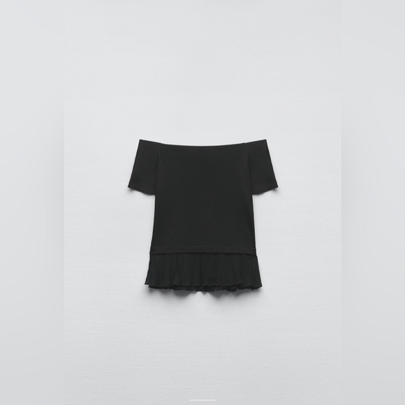 Zara Black Matching Off-The-Shoulder Top - Size Small - NWT - Picture 3 of 10